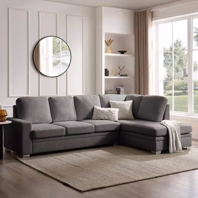 Home Detail Alcott L-Shape Corner Sofa, Right Hand Facing, Grey