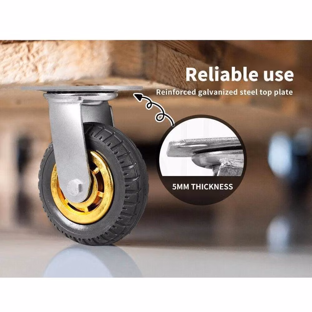Kelvenix Set of 4 Heavy Duty 6 inch Swivel Castor Wheels in Silver – 3