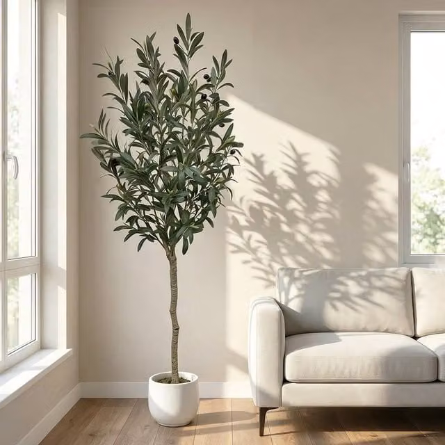 CASSILANDO Lifelike Artificial Olive Tree, Green, Height: 180 cm – 1