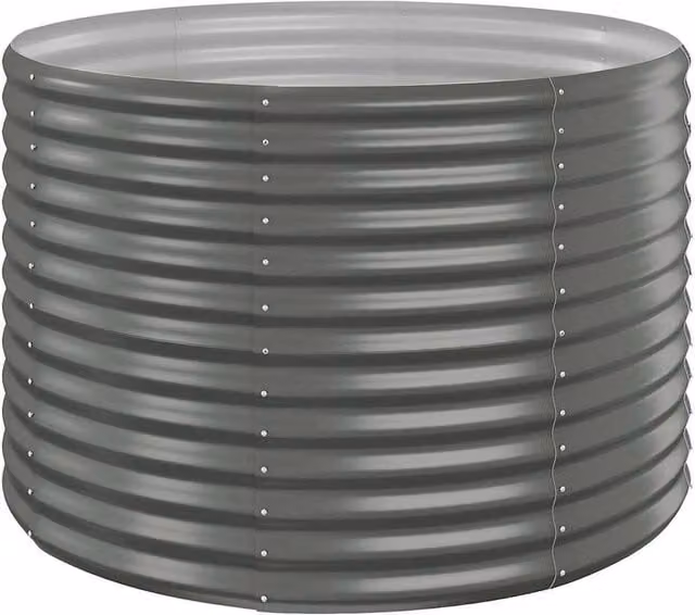 Berkfield Home Garden Grey Steel Raised Bed, W/D/H: 100 x 100 x 68 cm – 1