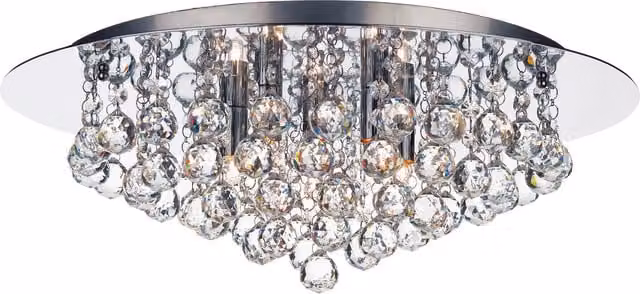 Dar PLU5450 Crystal Ring Ceiling Light in Chrome and Silver