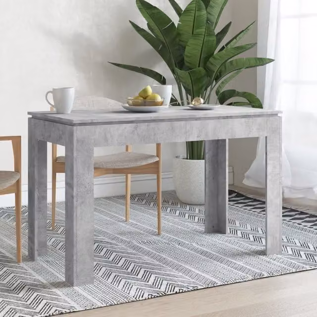 Berkfield Home Modern Rectangular Dining Table in Grey, W/D/H: 120 x 60 x 76 cm