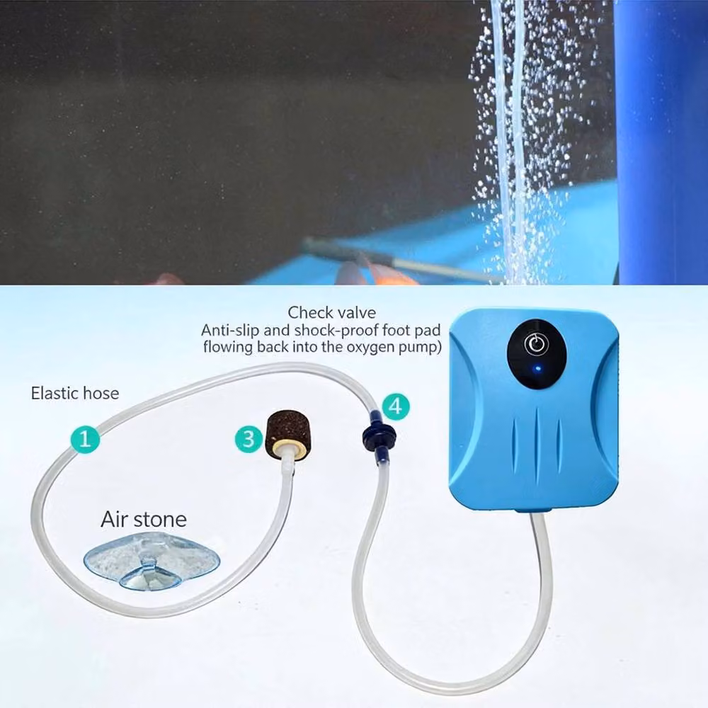 FLAVORA Solar Power Pond Aerator and Oxygen Pump in Blue, W: 100 cm, D: 15 cm – 3