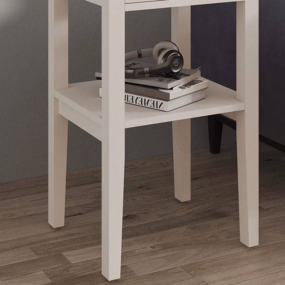 Melody Maison Abbey Pale Ivory Pair of One Drawer Bedside Tables in Cream and Gold – 3