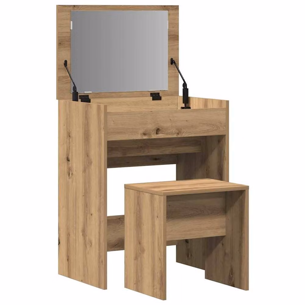 Berkfield Home Modern Dressing Table with Mirror in Artisan Oak Brown – 4