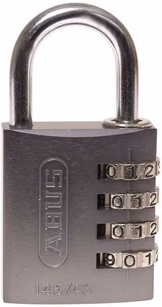 ABUS 145/40 40mm Aluminium Combination Padlock in White and Silver – 1