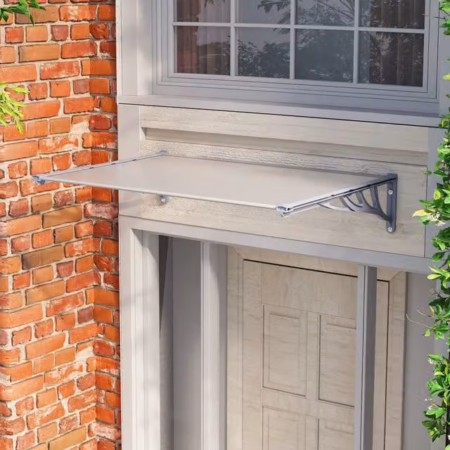 Livingandhome Grey Door Canopy Awning, Width: 120 cm