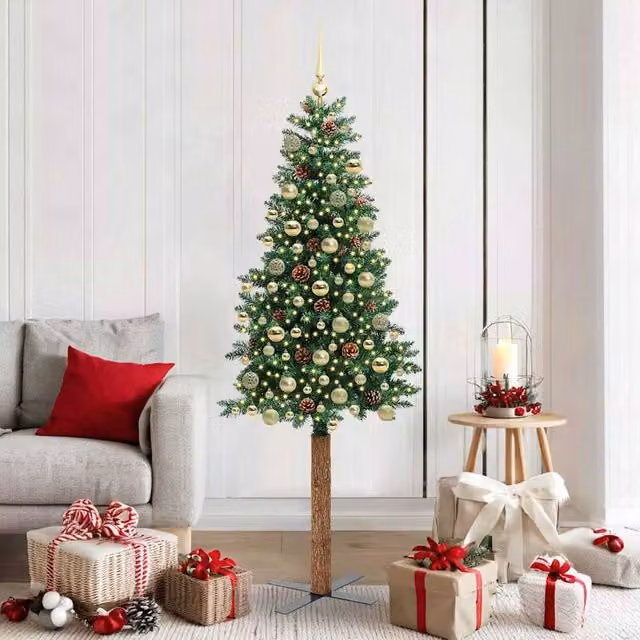 Berkfield Home Slim Green Christmas Tree, Height: 180 cm