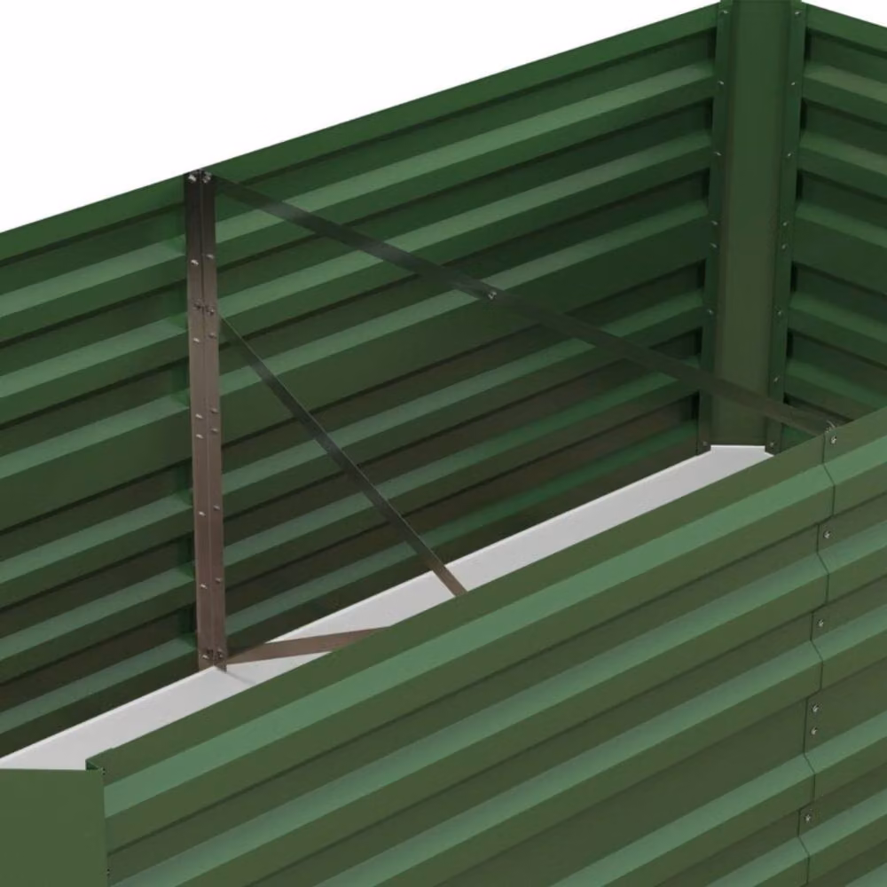 STILVORA Set of 2 Green Steel Raised Garden Beds W/D/H: 180 x 90 x 59 cm – 7