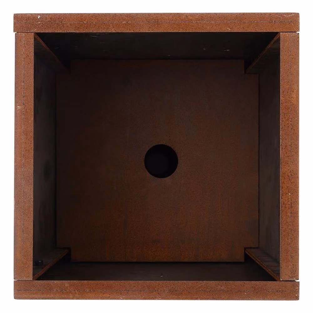 Havendro Brown Corten Steel Tall Metal Garden Planter, H 60 cm x W 30 cm x D 30 cm – 3