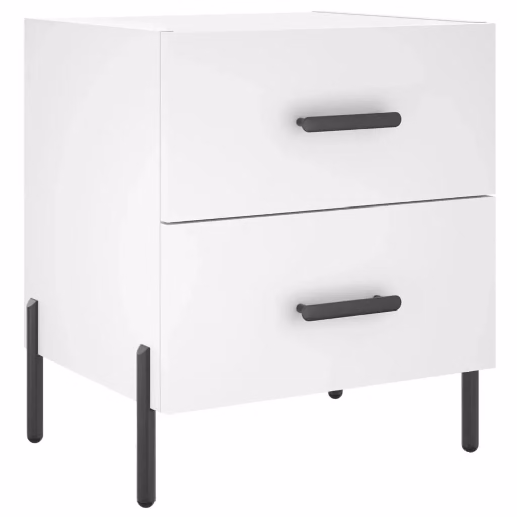 Berkfield Home White Bedside Cabinet in Engineered Wood W/D/H: 40 x 35 x 47.5 cm – 2