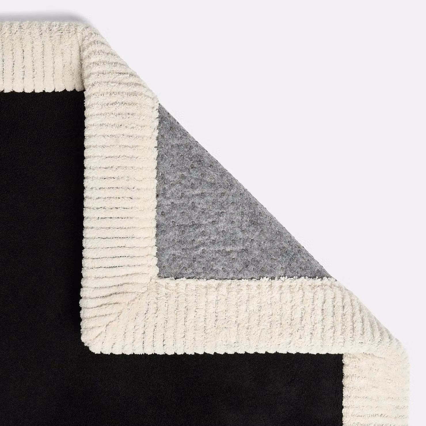 OHS Contrast Border Non Slip Tufted Hallway Runner Rug in Black, W/D/H: 160 x 230 cm – 3