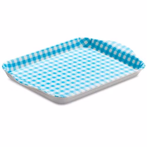 Zeal Mini Melamine Rectangular Serving Tray with Handles, Blue, W: 18 cm x D: 14 cm x H: 2 cm – 1