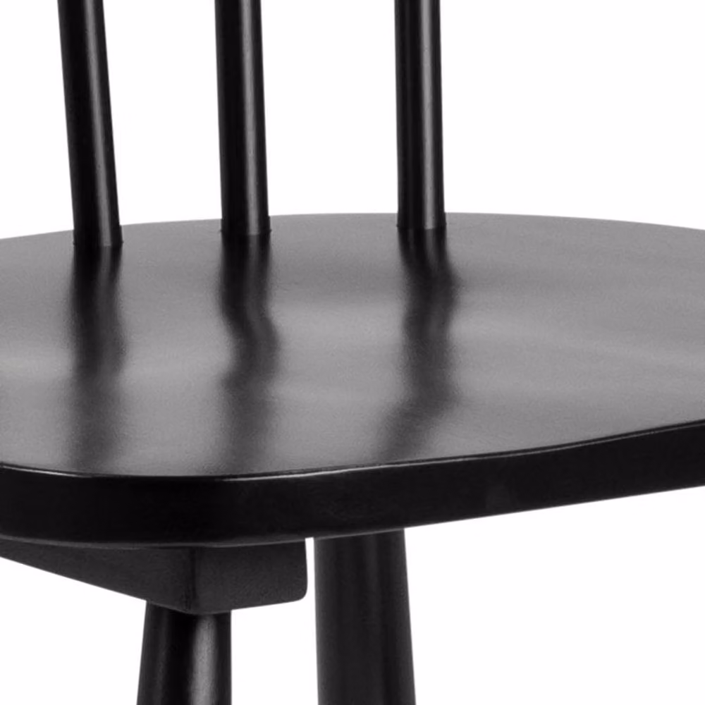 Wyld Haus Freya Set of 2 Black Lacquered Birch Dining Chairs with Slatted High Curved Back – 4
