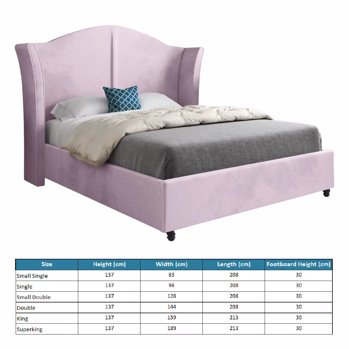 Casani Chesterfield Upholstered Velvet Bed Frame in Pink, W/D/H: 200 x 137 x 189 cm – 5