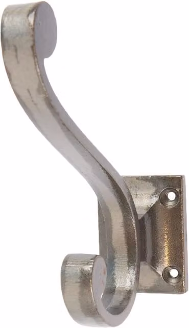 Hammer and Tongs Iron Square Back Hat and Coat Wall Hook in Grey and Silver, 35 x 105 mm