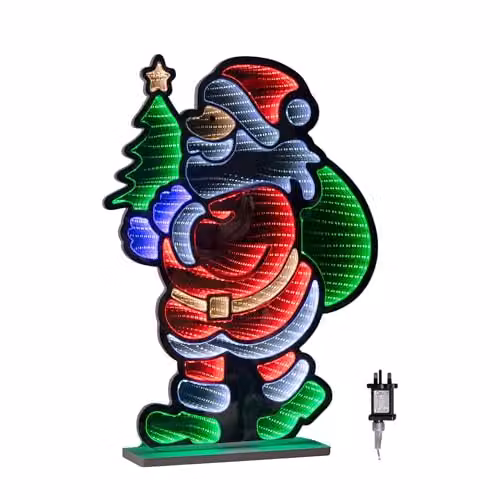 Samuel ALEXANDER 60cm Light Up Standing Santa with Tree Christmas Infinity Light with Multi-Coloured LEDs – 4