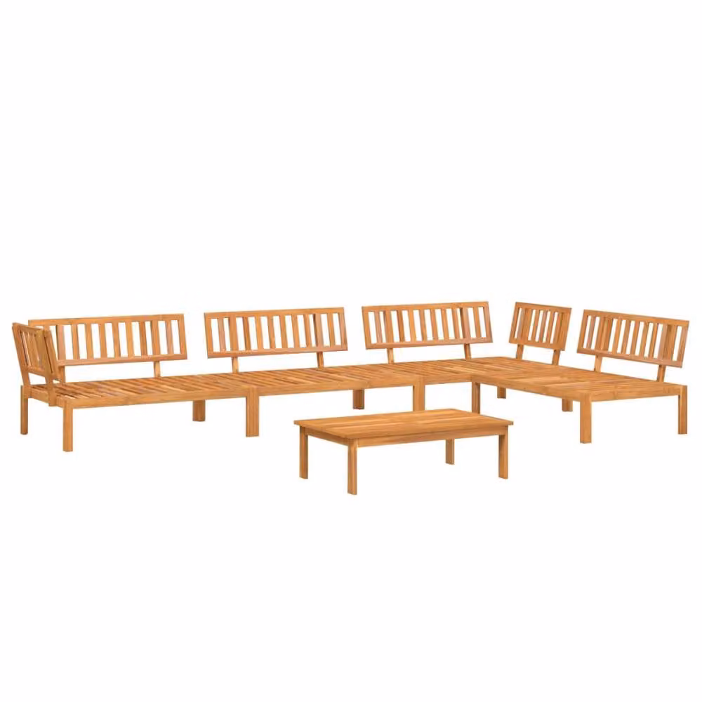 Berkfield Home Beautiful 5 Piece Garden Pallet Sofa Set in Brown Solid Acacia Wood – 2