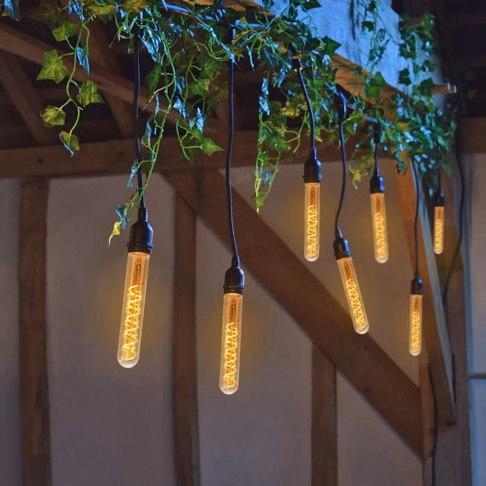 SPETLEK 2 Pack Amber Teardrop Spiral Filament LED Test Tube Light Bulbs – 4