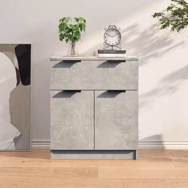 Berkfield Home Modern Sideboard in Concrete Grey, W/D/H: 60 x 30 x 70 cm
