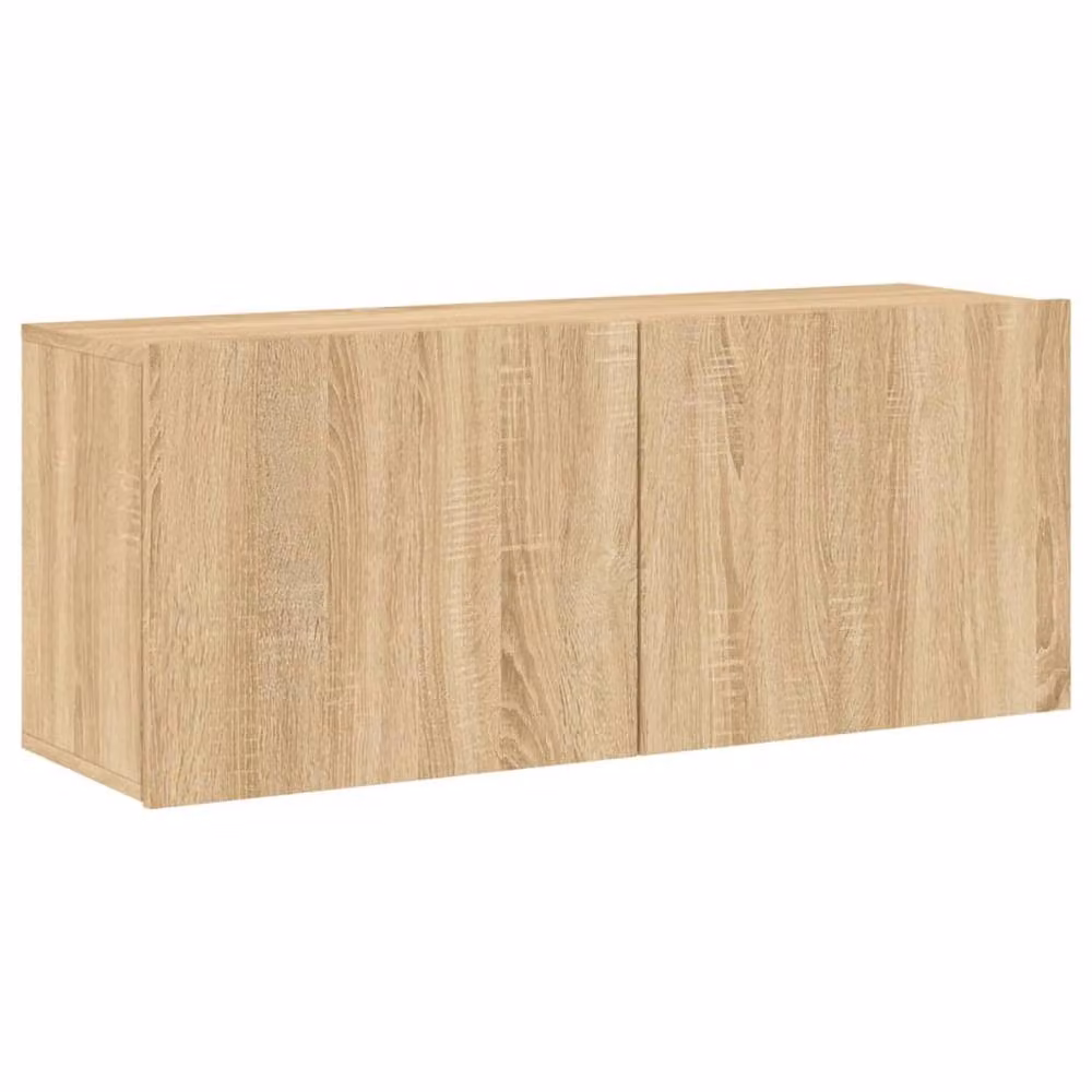 Berkfield Home Wall-mounted Sonoma Oak TV Cabinet in Tan, W/D/H: 100 x 30 x 41 cm – 2