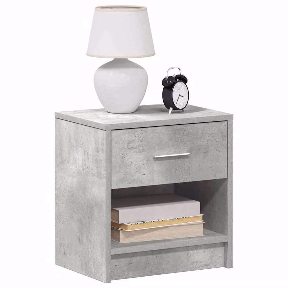 Berkfield Home Bedside Cabinet with Drawer in Concrete Grey, W/D/H: 39 x 28 x 41 cm – 2