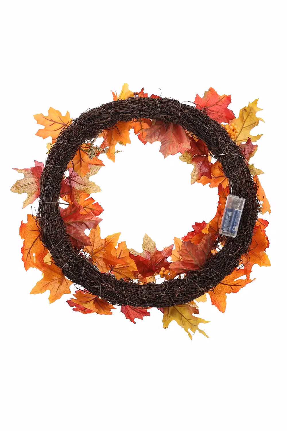 Living and Home Orange Floral Fall Wreath for Halloween and Thanksgiving Decoration – 2