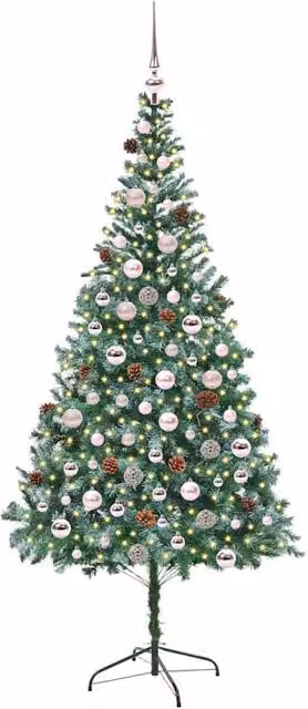 Berkfield Home Elegant Artificial Christmas Tree in Green with Stand, Height: 210 cm