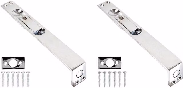 Golden Grace 2 Pack Silver Flush Mount Lever Action Door Bolts