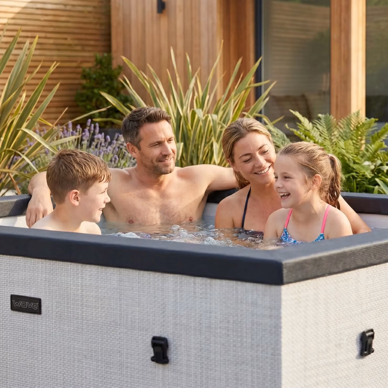 Wave Spas Wave Garda 4-Person Inflatable Foam Hot Tub Bundle with Thermal Cover and Ground Sheet in White – 3