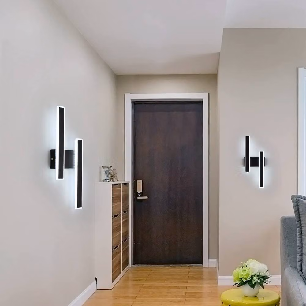 Pheashine Modern LED Rectangular Up and Down Wall Light in Black with Tri-Colour CCT (3000K/4500K/6500K) – 2