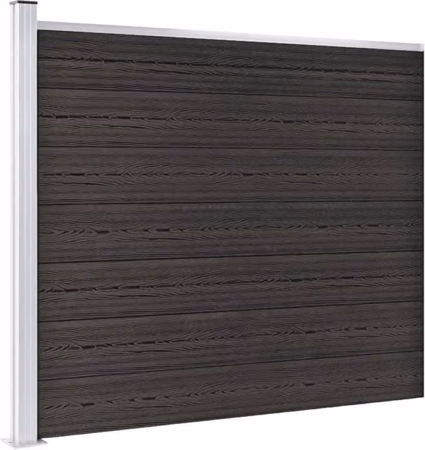 Berkfield Home WPC Fence Panel Grey H 175 cm x W 146 cm – 1