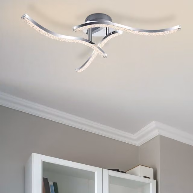 COSYLYTE Kenworth 3 Light Integrated LED Ceiling Light in Chrome