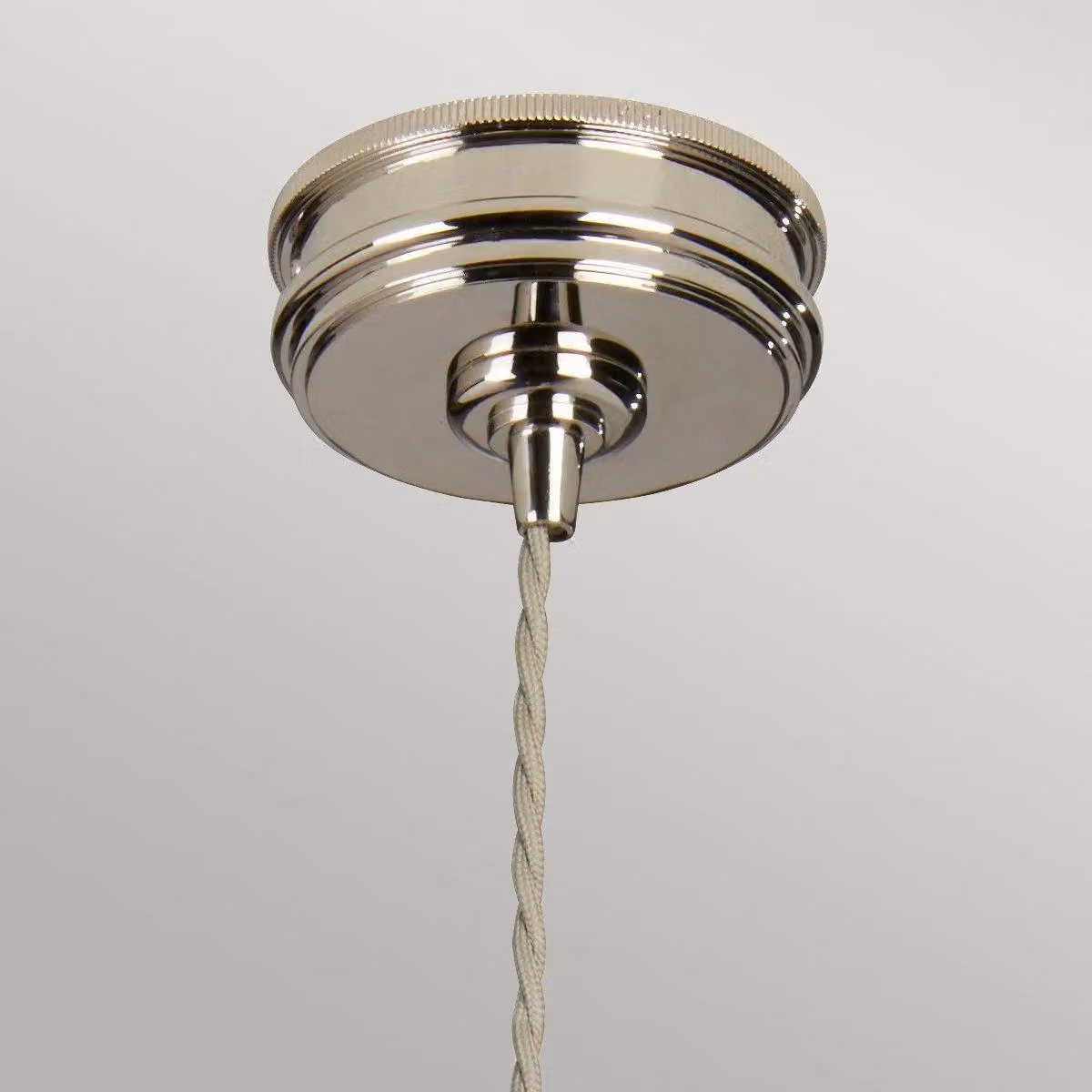 Netlighting Douille 1 Light Ceiling Pendant Socket Holder in Grey Polished Nickel with E27 Fitting – 2
