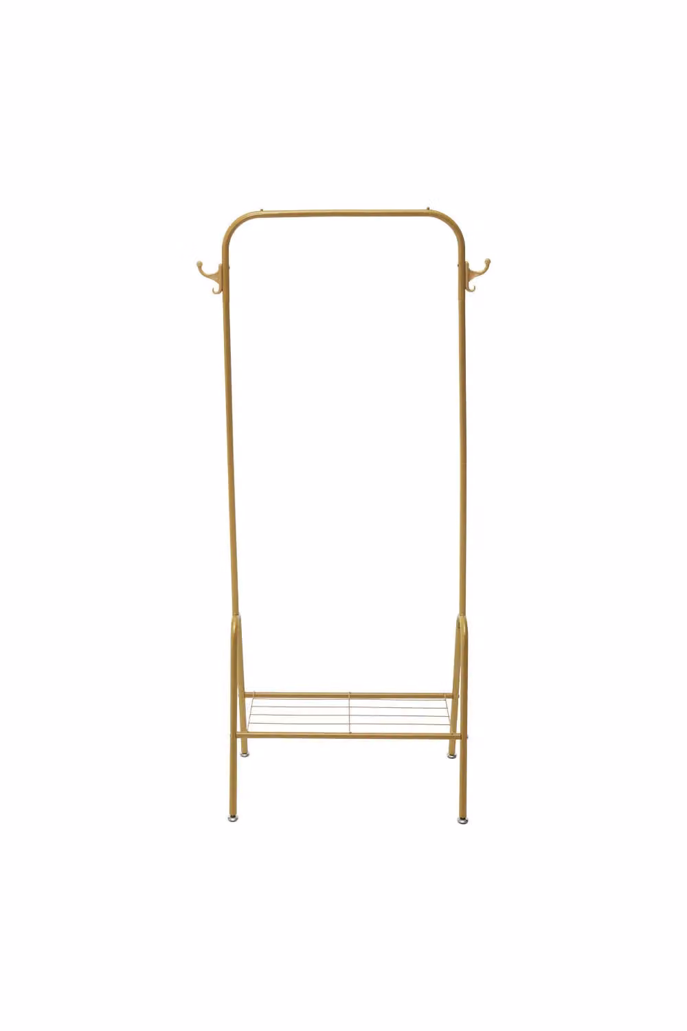 Living and Home Metal Freestanding Vintage Style Gold Clothes Rack with Bottom Shelf – 2