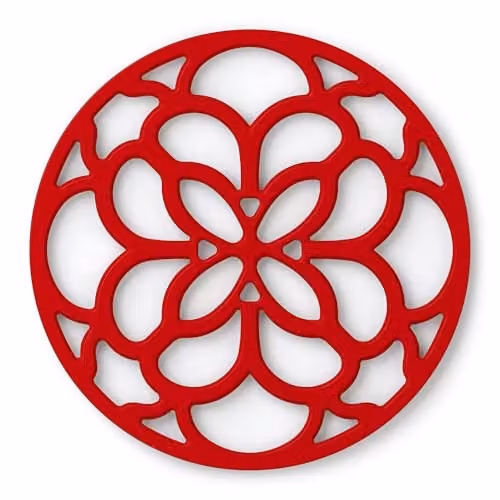 Zeal Silicone Round Heritage Trivet Mat in Red, Diameter: 18 cm – 2