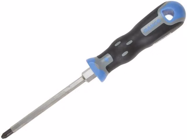 Bahco Blue Pozidriv PZ2 Screwdriver with 125mm Hex Shank