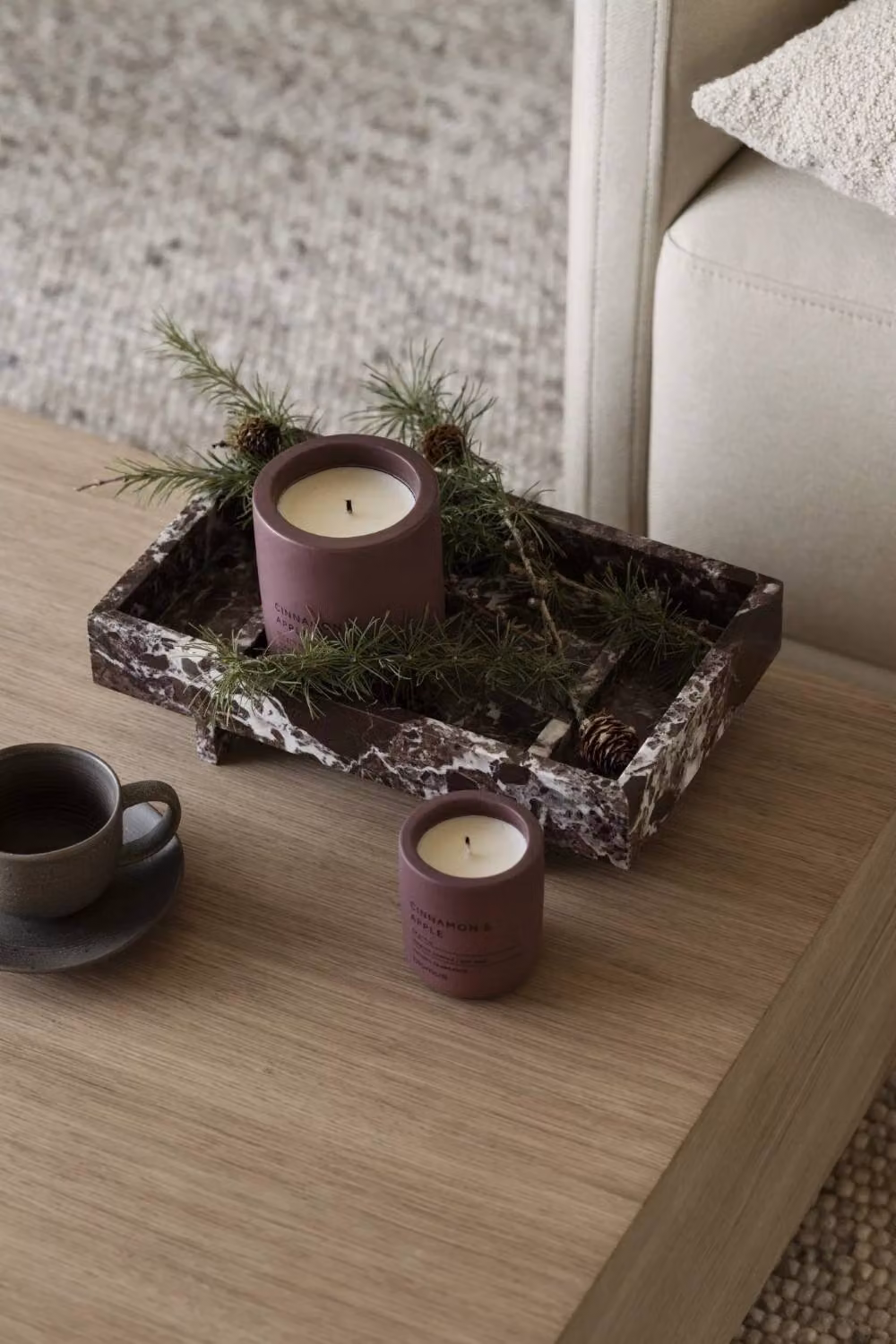 Blomus FRAGA Cinnamon & Apple Scented Votive Candle, Port in Wine, Red – 2