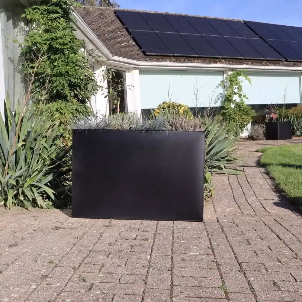Access Garden Products Matte Black Galvanised Steel Trough Planter, W: 90 cm, H: 60 cm – 5