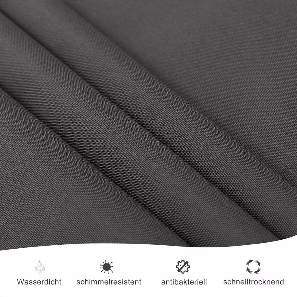 NESTLUNE Grey Polyester Fabric Shower Curtain, Waterproof and Mould Resistant with Weighted Hem – 4