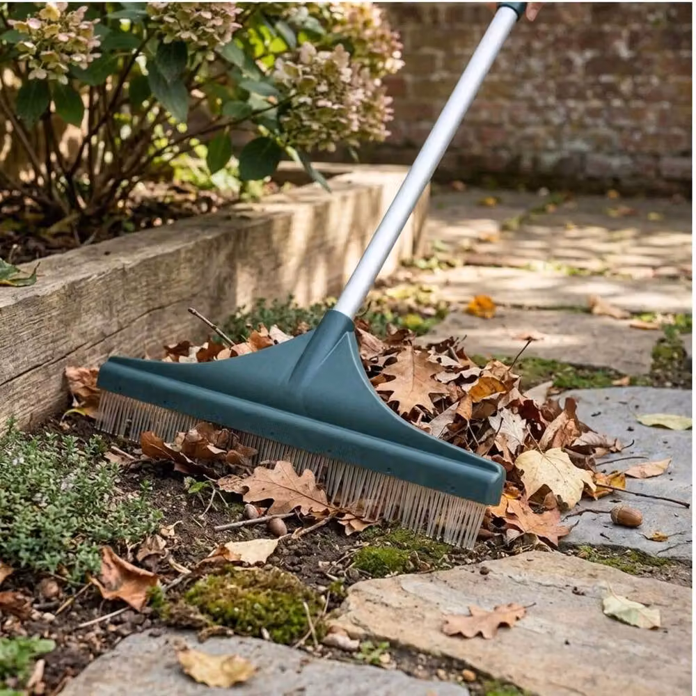 FLAVORA Extendable Artificial Grass Brush and Lawn Rake in Dark Green, W: 100 cm, D: 15 cm, H: 128 cm – 3