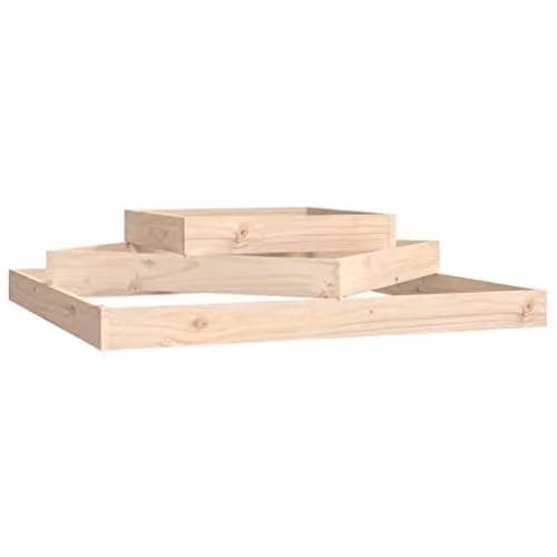 vidaXL Brown Wooden Raised Bed Planter, W/D/H: 112 x 112 x 27 cm