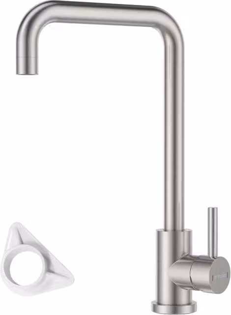 Blylund Stainless Steel Kitchen Mixer Tap with Single Lever and Swivel Spout in Brushed Silver