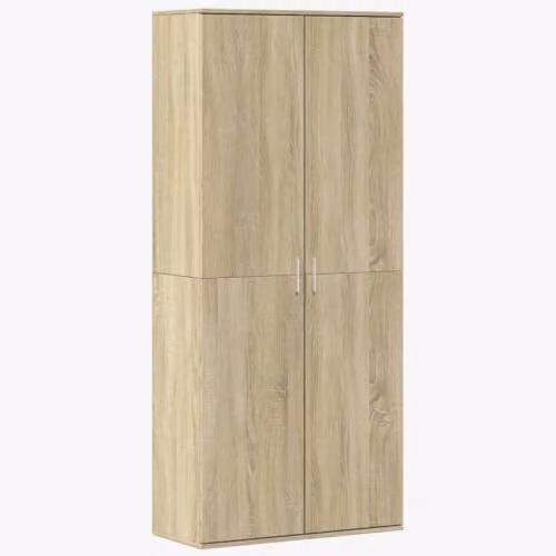 vidaXL Modern Highboard in Brown Sonoma Oak, W/D/H: 80 x 35 x 180 cm – 1