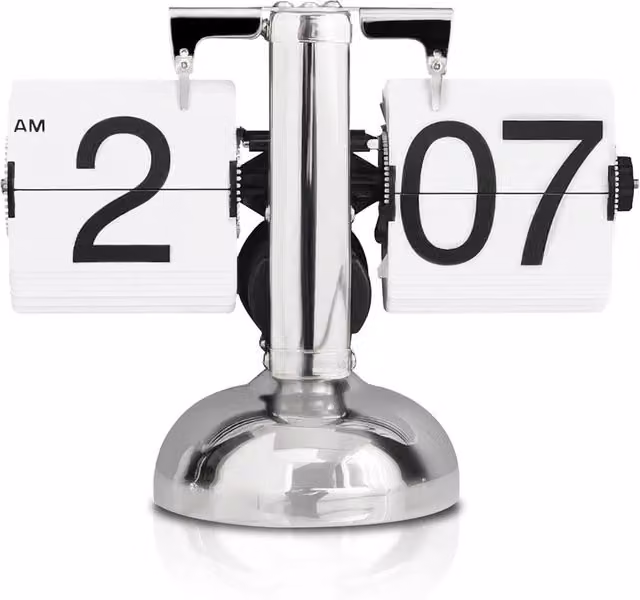 NESTLUNE Silver Mechanical Auto Flip Digital Tabletop Clock, W/D/H: 100 x 100 x 100 cm – 1