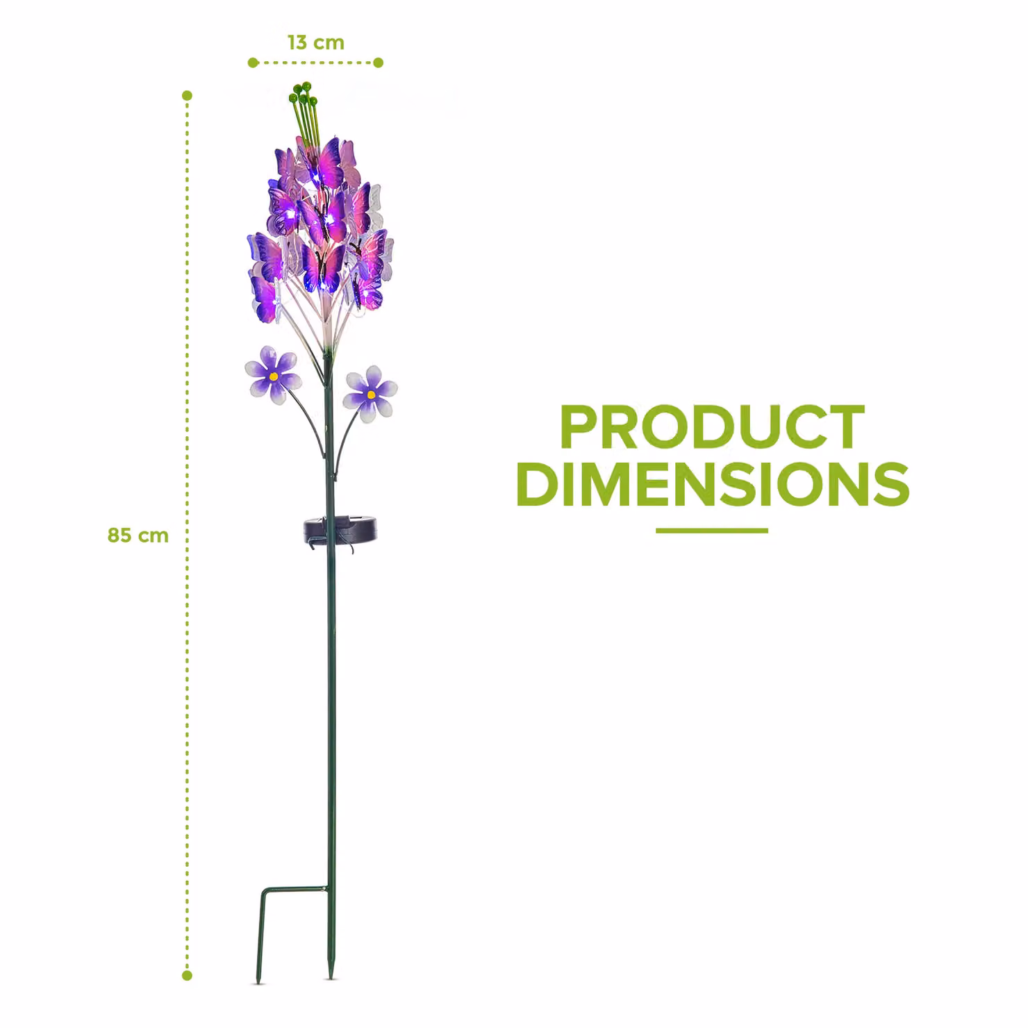 LIVIVO LED Solar Garden Stake Light in Purple with Dusk Sensor and IP44 Waterproof Rating – 2