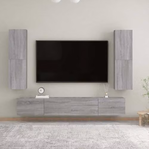 vidaXL Wall-mounted TV Cabinet in Grey, W/D/H: 110 x 30.5 x 30 cm – 2