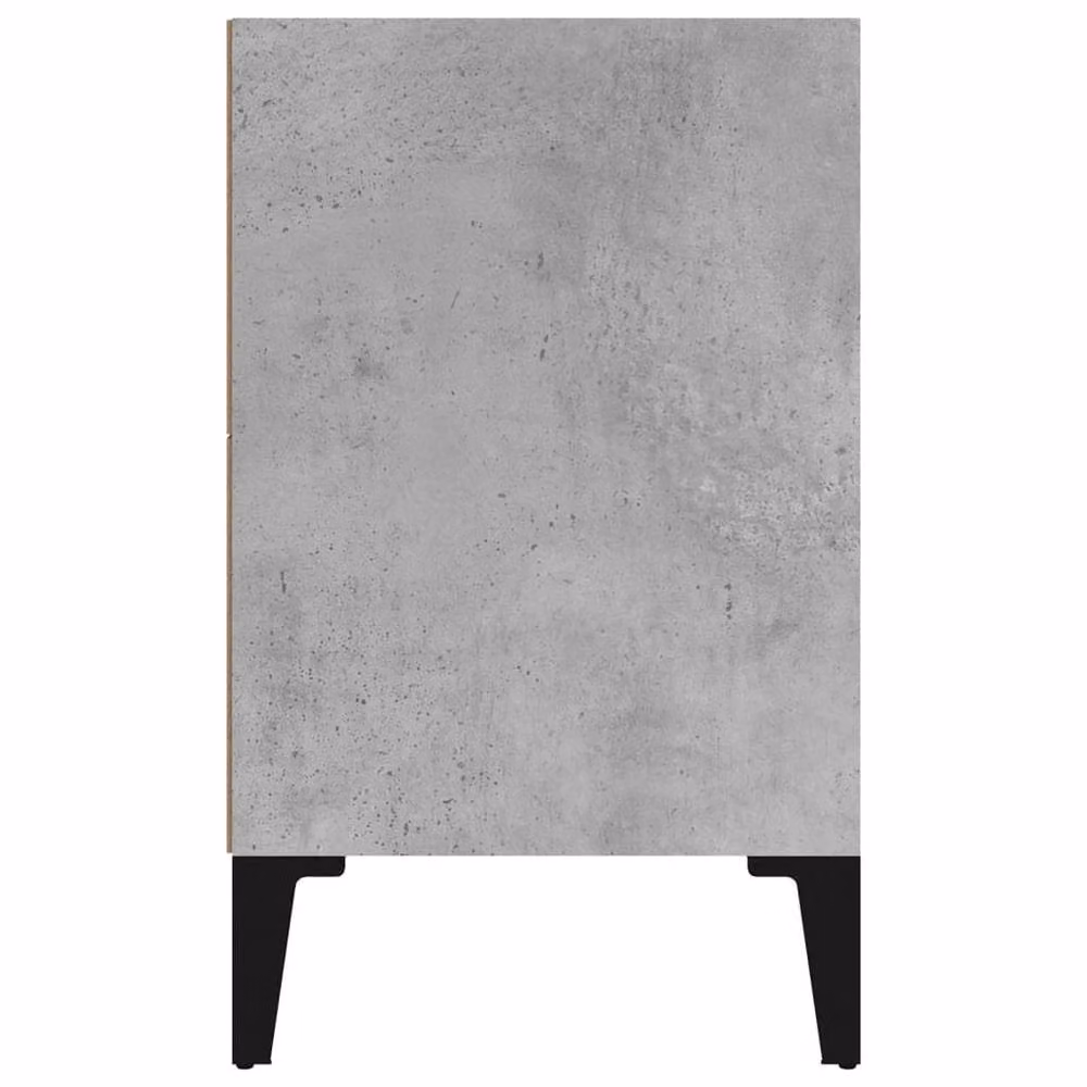 Berkfield Home Sturdy Bed Cabinet with Metal Legs in Concrete Grey, W/D/H: 40 x 30 x 50 cm – 4