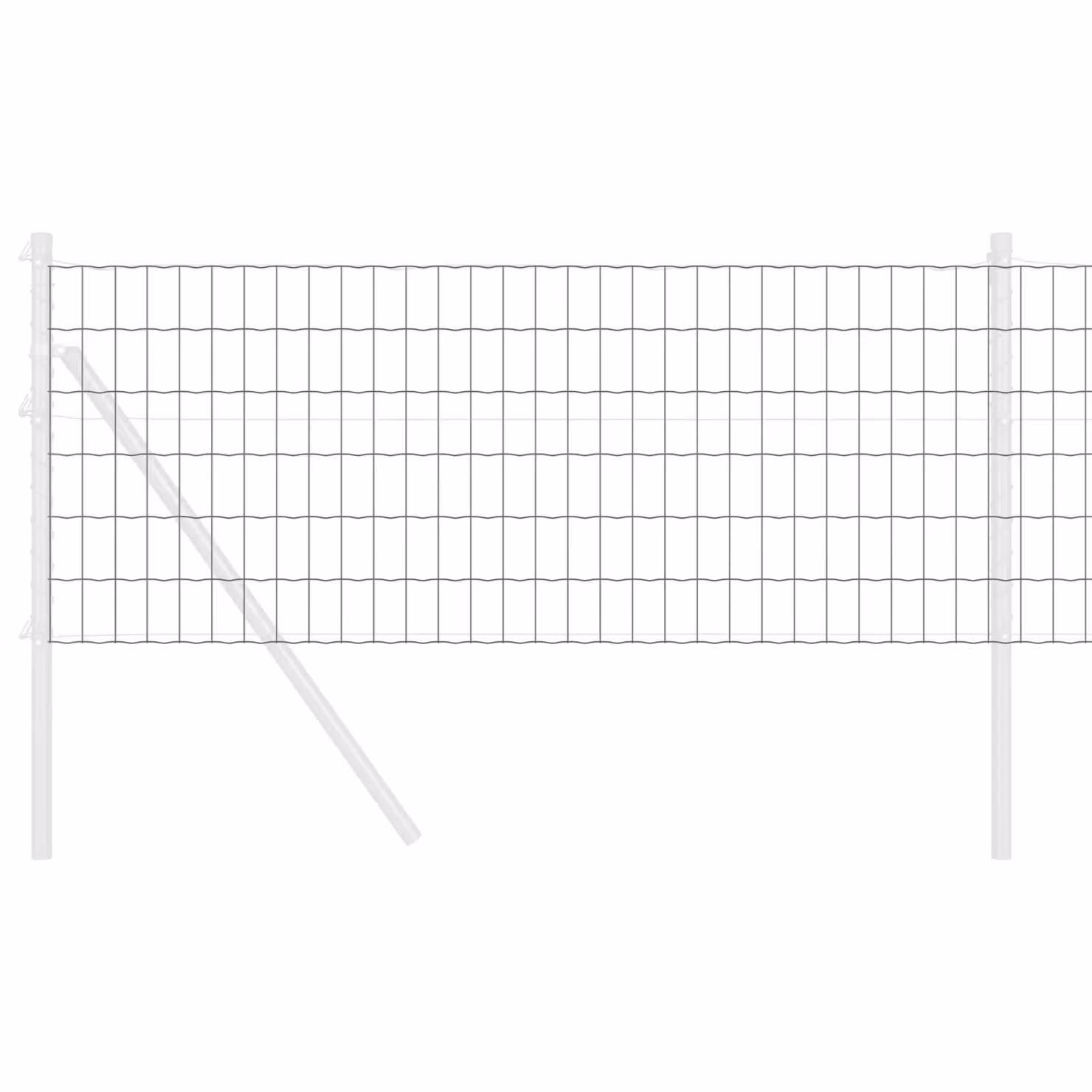 Berkfield Home Euro Fence Grey PVC-Coated Steel Rectangular Fencing, H: 40 cm, L: 10 m – 3