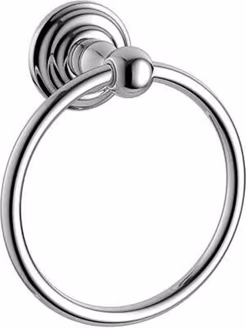 Nordara Traditional Wall Mounted Towel Ring Holder in Silver Metal – 1